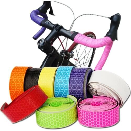 Road Bike Grip Belt PU Honeycomb Pattern Road Bike Grip Belt with Wear-resistant Anti-skid Sweat-absorbent Bicycle Handle Strap