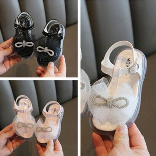 Girls' Sandals 2021 Summer New Fashion Childrens Sandals Girls' Bling Bow sandalies Kid Soft Soled Anti Slip Beach Sandal