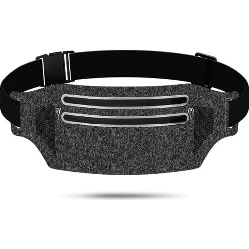 Queshark Sports Invisible Belt Bag Double Zipper Fitness Cycling Running Mobile Phone Waterproof Men Women Jogging Waist Bag