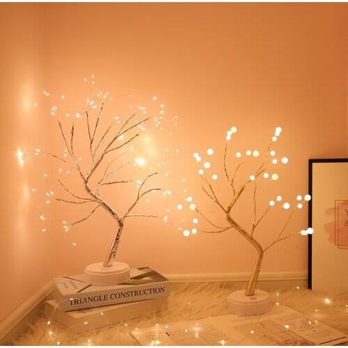 LED Night Light Christmas Tree Fairy Atmosphere Table Lamp For Home Bedroom Decoration New Year Holiday lighting USB/Battery