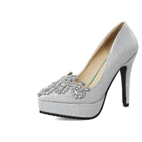 Sexy high with diamond bride shoes to 18 years in the spring and autumn period and the new light waterproof