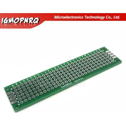 5pcs 2x8cm 2*8 2.54MM Double Side Prototype PCB diy Universal Printed Circuit Board