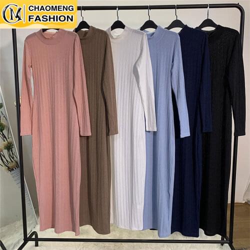 All-Match New Arrivals Muslim Fashion Dress Middle East Long Sleeve Women Clothes Kaftan Islamic Turkey Ladies Vestido