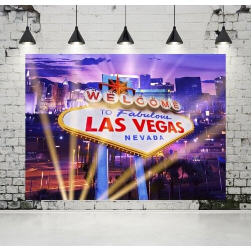VinylBDS Las Vegas City Photography Backdrops Lights Casino Party Photo Studio Romantic Wedding Backgrounds for Travel Props