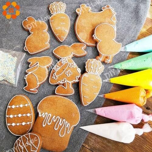 1Set 3D Easter Cookie Baking Mold Food Plastic Cartoon Animal Biscuit Cutter Rabbit/Egg Baking Tools Party DIY Cupcake Supplies
