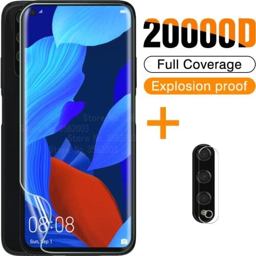 2 in 1 Camera Screen Protector For Huawei y9a y9 y8p y7a y7p y6s y5p nova 5 t 7i 6se 7se p smart s z pro Soft Hydrogel Film