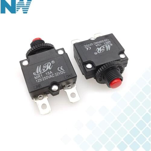3Pcs/Lot Mr1 5A 10A 15A 20A 25A Circuit Breaker Overload Protector Switch Fuse Overload Overcurrent St-1 Reset Insurance Wp-01