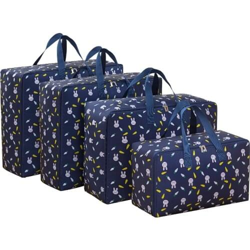 4 PCS/SET Wardrobe Printed Storage Bags Oxford Fabric Clothing Organizer Bag Cartoon Toy Storage Bags Home Storage Organizer