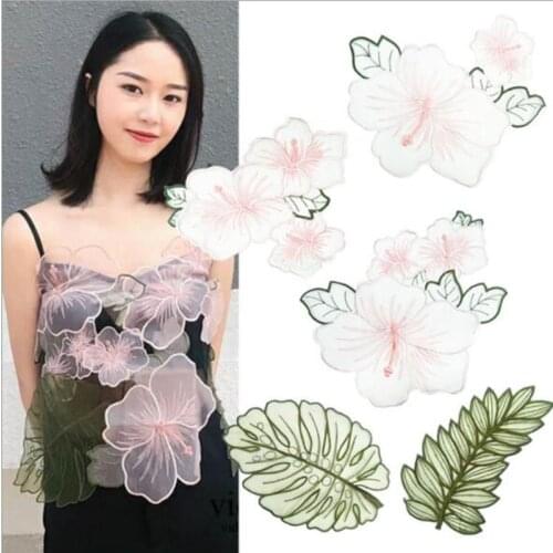 5Pcs/Set Flower Collar Sew on Patch Applique Badge Embroidered Lace Dress Cheongsam Clothes Decor DIY Accessories NL327