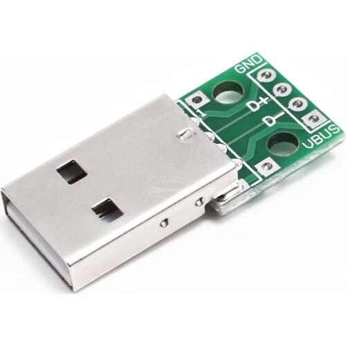 5pcs USB-04 USB Male Connectors to DIP Adapter Plate Converter 4 Pin for 2.54mm PCB Board PCB Board