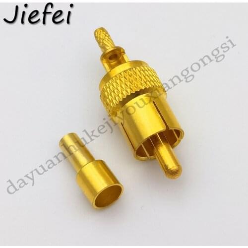 50-100Pcs New RCA male crimp RF Coxial connector RCA male Plug straight Crimp for RG316 RG174 LMR100 coaxial cable fast ship