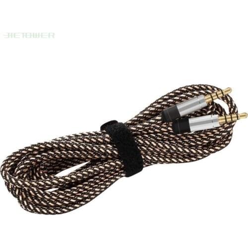 Audio Cable 3.5MM Jack To Jack 1.5m 3m Male to Male Nylon AUX Pair Recording Car Audio Aux Cord Dropshipping 500pcs/lot