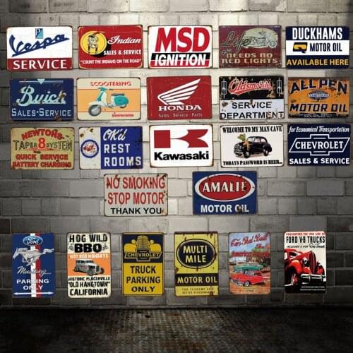 [ DecorMan ] Motor oil Garage Metal Tin Signs Custom wholesale Iron Paintings Bar PUB Decor HY-1715