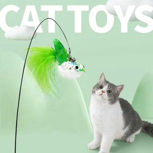 Cat String Teaser Interactive Steel Decorative Pet Wand Toy Kitten Teaser Wand Cat Teasing Stick Cat Scratch Toy Legendog