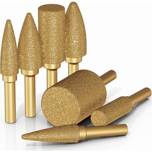 Shank Diameter 6mm 1/4" Grinding Head Cylindrial Bullet Sharp Head Shape Not Easy to Lose Sand for Glass Iron Stone