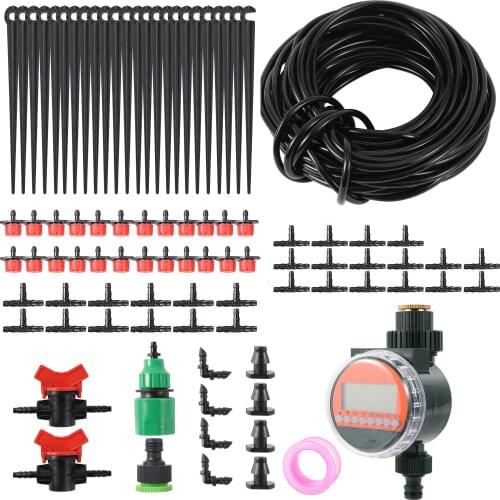 Home Garden Irrigation System Intelligent Automatic Micro Drip Irrigation Kit Adjustable Dripper Nozzle Gardening Supplies