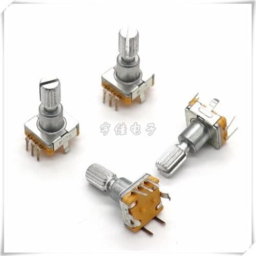 EC11 360° Rotary Encoding Switch 30 Bit Pulse Car DVD Navigation Potentiometer Flower Shaft 17mm 5 Feet