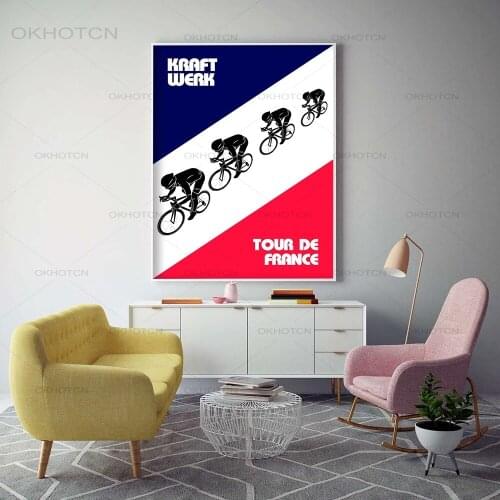 France Bike Minimalist Poster Print Canvas Painting Abstract Wall Art Pictures Prints and Poster Gift for Living Room Home Decor