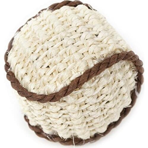 Cat Ball Toy Interactive Cat Chewing Scratch Ball Natural Sisal Kitten Bite Resistant Cleaning Teeth Toy Balls Cats Supplies