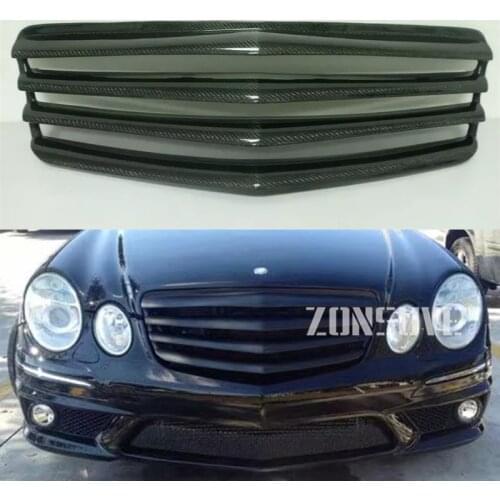Body kit front bumper cover Refitting grill Accessories carbon fibre racing grille use for benz E-class w211 2007--2009 year