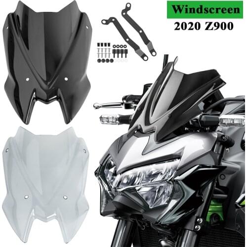Motorcycle Windscreen Windshield Viser VIsor Double Bubble Wind Deflectos with Bracket For Kawasaki Z900 2020 Z 900 Accessories