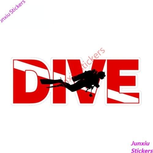 Creative Decals Scuba DIVER Cutout Flag Vinyl Car Sticker for Bumper Truck Boat Funny Occlusion Scratch Exterior Decor PVC15x5cm