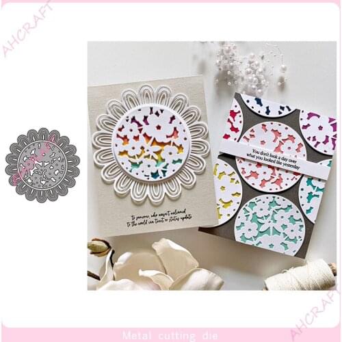 Round Floral Border Metal Cutting Dies for DIY Scrapbooking Photo Album Decorative Embossing Paper Card Crafts Die 2021