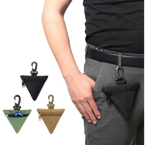 Mini Tactical Wallet Coin Key Purse Military EDC Pack Small Earphone Pouches Outdoor Triangle Waist Bag Hunting Bag