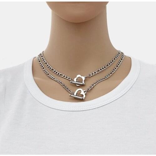 Fashion splicing jewelry collar pendant OT buckle necklace metal wind accessories hot sale