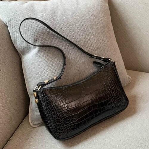 Fashion Trend Womens Bags 2021 New Crocodile Pattern Womens Shoulder Bag Baguette Small Crowd Bag PU Female Underarm Bag