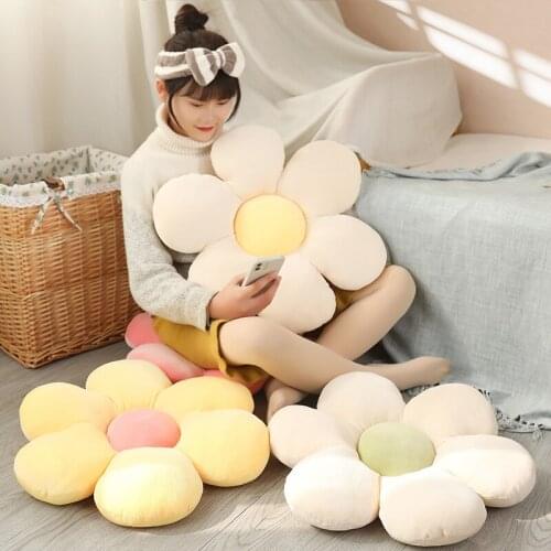 35-55cm Beautiful Colorful Flower Plush Pillow Toy Soft Cartoon Plant Stuffed Doll Chair Cushion Sofa Kids Lovers Birthday Gifts