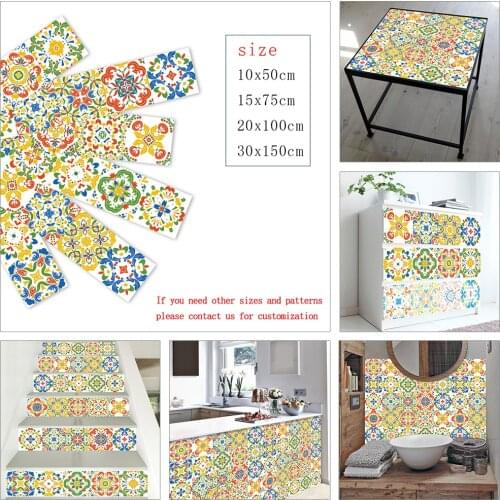 10/15/20/30cm Yellow Element Strip Tiles Wall Sticker Bathroom Kitchen Window Glass Decoration Wallpaper Art Mural Wall Decals