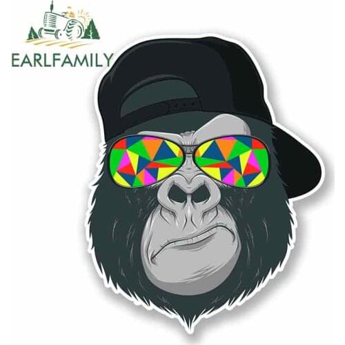 EARLFAMILY 13cm x 13cm Car Stickers Cool Gorilla RV VAN 3D DIY Fine Decal JDM Vinyl Car Wrap Bumper Trunk Truck Graphics Decal