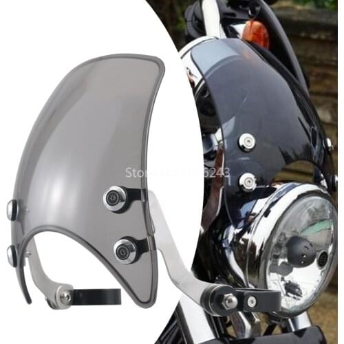 New Somke Motorcycle Windshield Windscreen 39mm Front Fork Mount Fits for Harley Dyna Softail Sportster XL883 1200