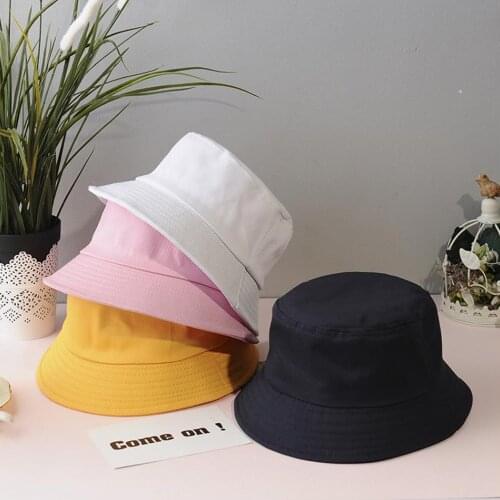 Womens bucket Hat Cotton Bob man Women Summer Sunscreen Panama Hat Pure Color Sunbonnet Fedoras Outdoor Fisherman Hat