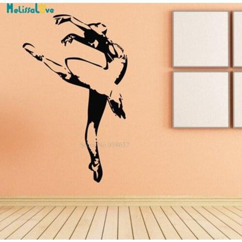 Simple Design Ballerina Wall Decals Girl Ballet Dancer Vinyl Sticker Dance Studio Home Decor Bedroom Window Murals BB318