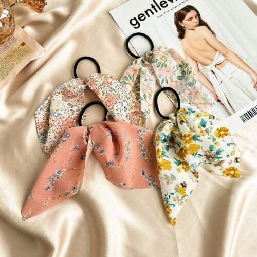 Retro Romantic Small Floral Hair Circle Classic Solid Color Hair Rope Girls Hair Accessories in summer for Women Scrunchies