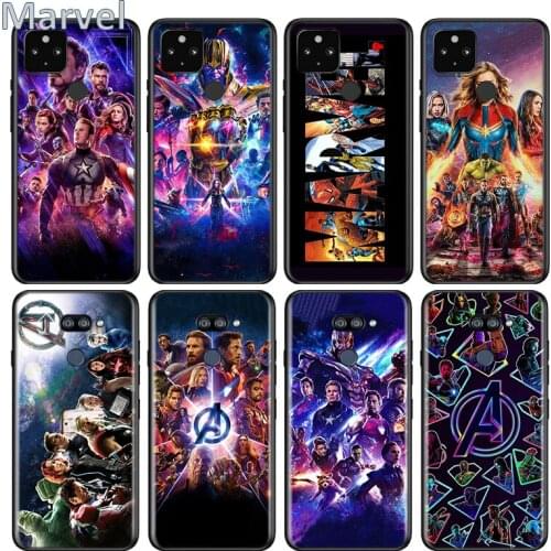 Marvel The Avengers For Google Pixel 5 5A 4 4A XL Shell For LG Q60 V60 V50 V50S V40 V35 V30 5G Black Soft Phone Case