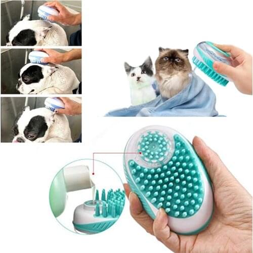 Pet Bath Brush Multifunction Cat Dog Brush Shampoo Massage Brush Shower Hair Removal Comb for Cats Pet Cleaning Grooming Tool