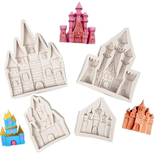 Castle Silicone Mold Food Grade Chocolate Cake Decoration Mold DIY Clay Resin Mold Cute Silicone Castle Mold Cake Tool