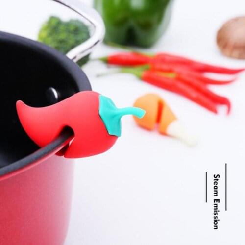 Silicone Carrot Design Spill-proof Pot Lid Rack Creative Overflow Stoppers Pot Cover Lifter For Kitchen Cooking Anti-overflow