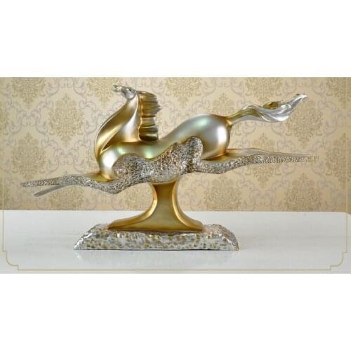 Modern horse Pegasus figure Model double flying horse statue artwork party cabinet Sculpture Home Decoration Accessories A0501