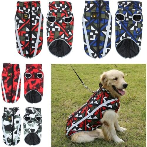 Warm Dog Clothes Winter Coat Waterproof Pet Padded Vest Zipper Jacket For Small Medium Large Dogs Pug Chihuahua Ropa Para Perros