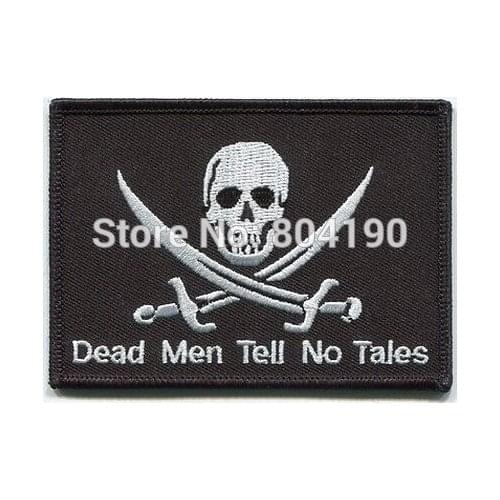 3.75" PIRATE FLAG dead men tell no tales Outlaw MC embroidery embroidered Motorcycle Biker Vest Patch SEW ON IRON ON Badge