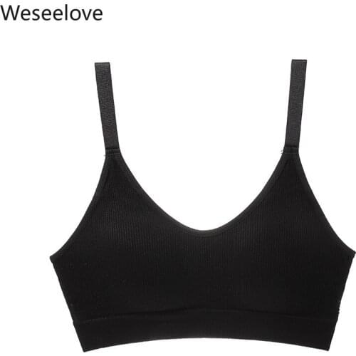 Weseelove New Ladies Bra Fashion Sexy for Women Adjustable Shoulder Strap Bottom Girl Vest Gather Women Bra for Slim Girls J04-3
