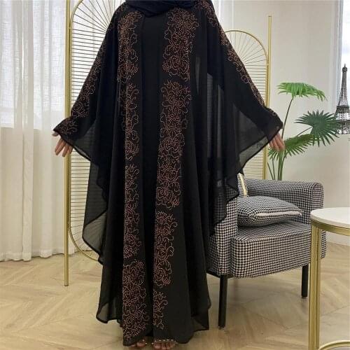 Bangladesh Muslim Kaftan Abaya Dress Kimono Women Robe Dubai Abayas Turkish Chiffon Dress Elegant African Plus Size Boubou
