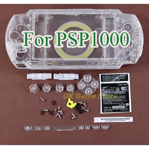 1set Good quality For Sony psp1000 psp 1000 Complete Housing Shell Cover Case Replacement Buttons Kit With Sticker Replacement
