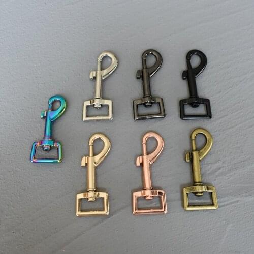 100 Pcs 20mm Solid Lobster Trigger Swivel Eye Snap Hook High Quality Leather Craft Bag Strap Belt Hook Clasp Heavy Duty Pet Dog