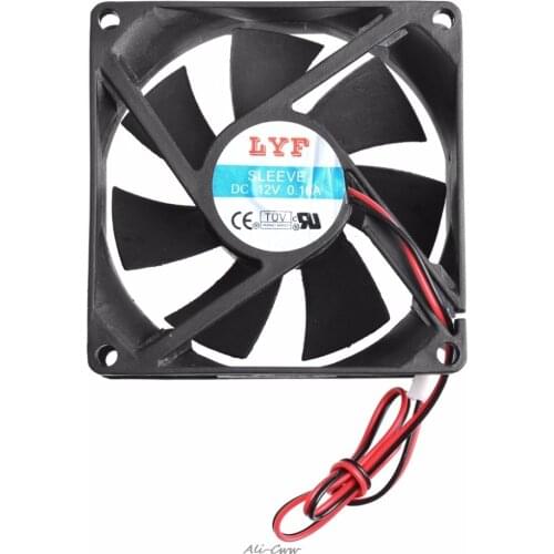 12V 2-Pin Fan Cooler for PC Computer CPU System Heatsink Brushless Cooling Fan 8025 80x80x25mm Good Quality