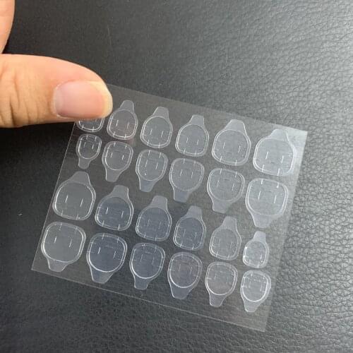 24 Pieces Of Nail Art Double-sided Adhesive Transparent Jelly Sheet Glue Transparent Adhesive Stickers Reusable Manicure Tools